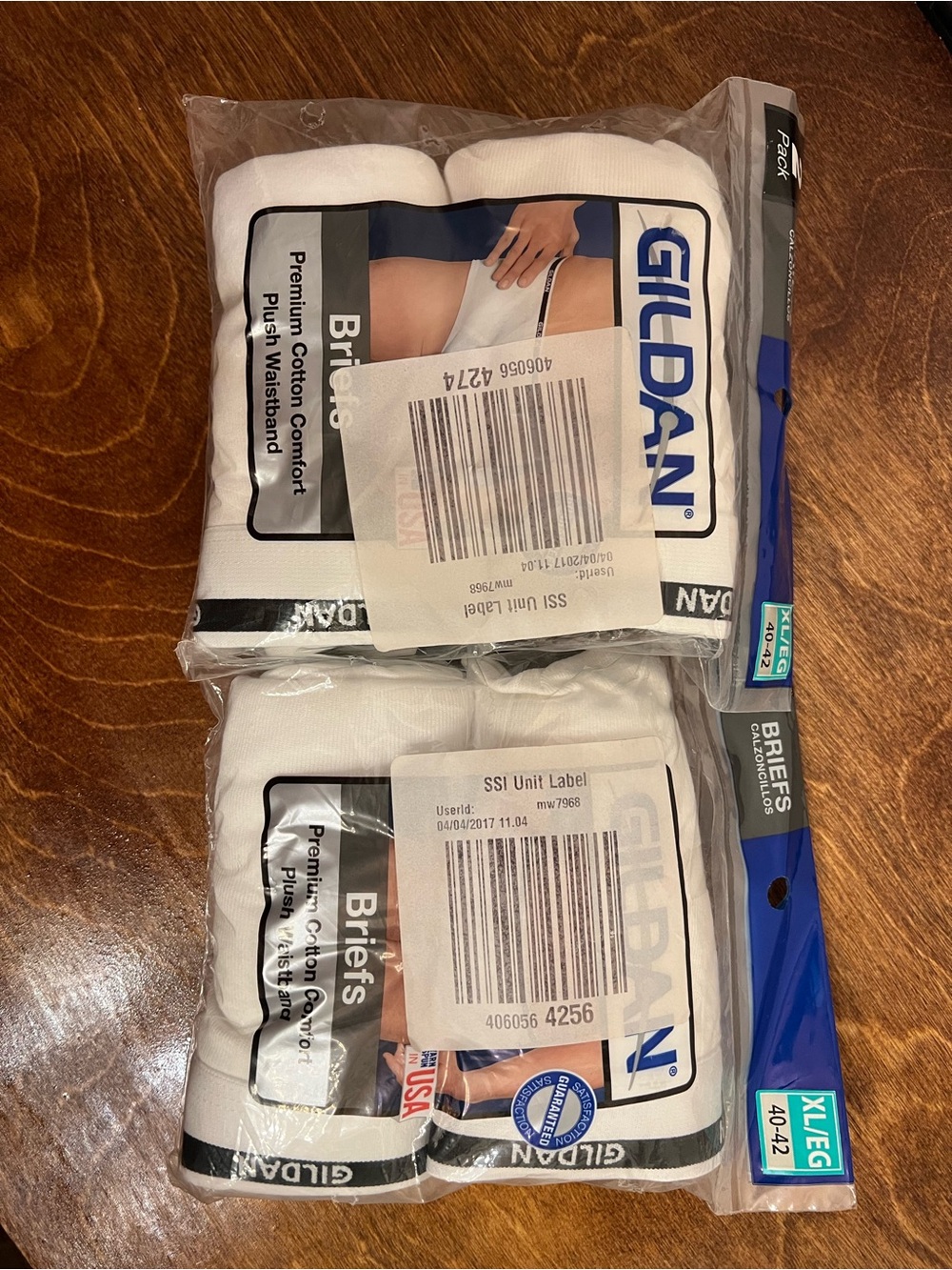Set Of Two Gildan Men’s Briefs SZ XL 40-42 2-Pk white Cotton Classic.